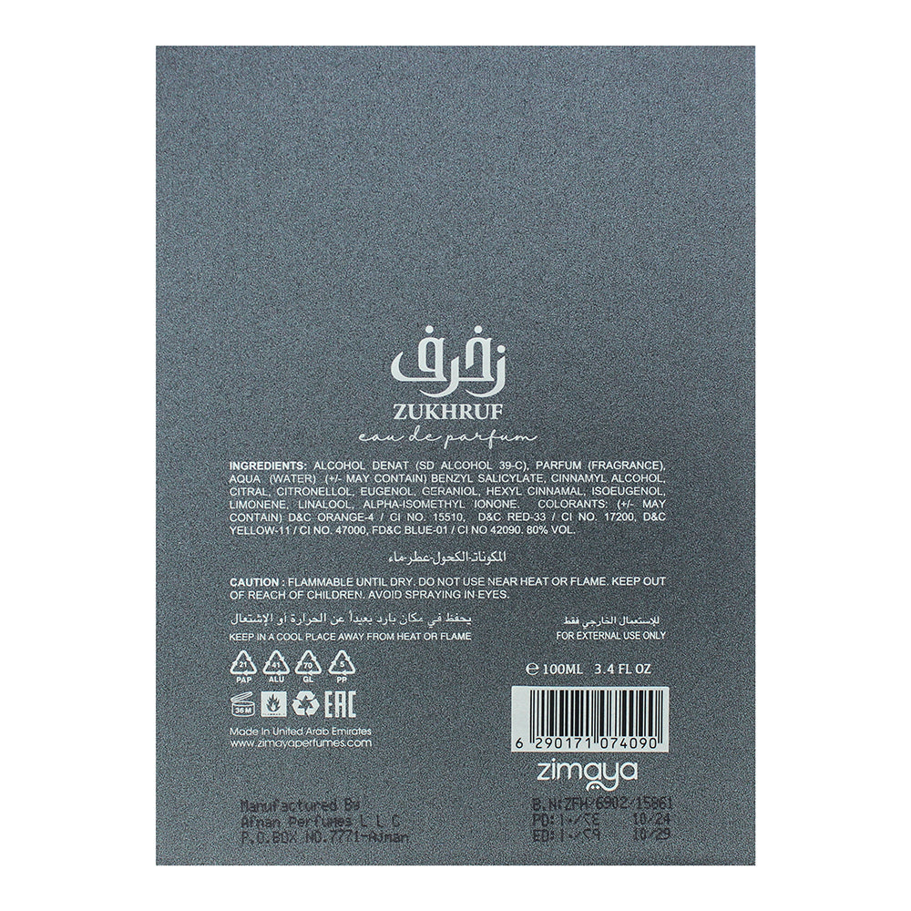 Zimaya Zukhruf Homme Eau de Parfum 100ml