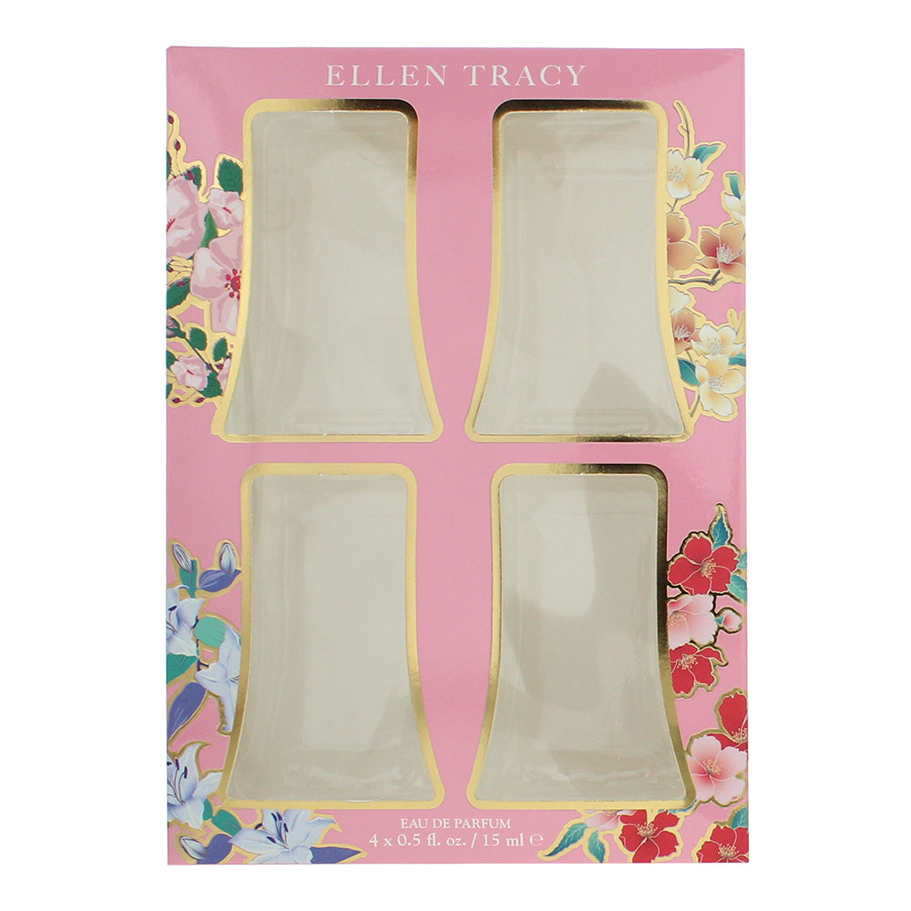 Ellen Tracy Classic Florals Pink Coffret 4 Piece Gift Set: Eau de Parfum 4 x 15ml - Box