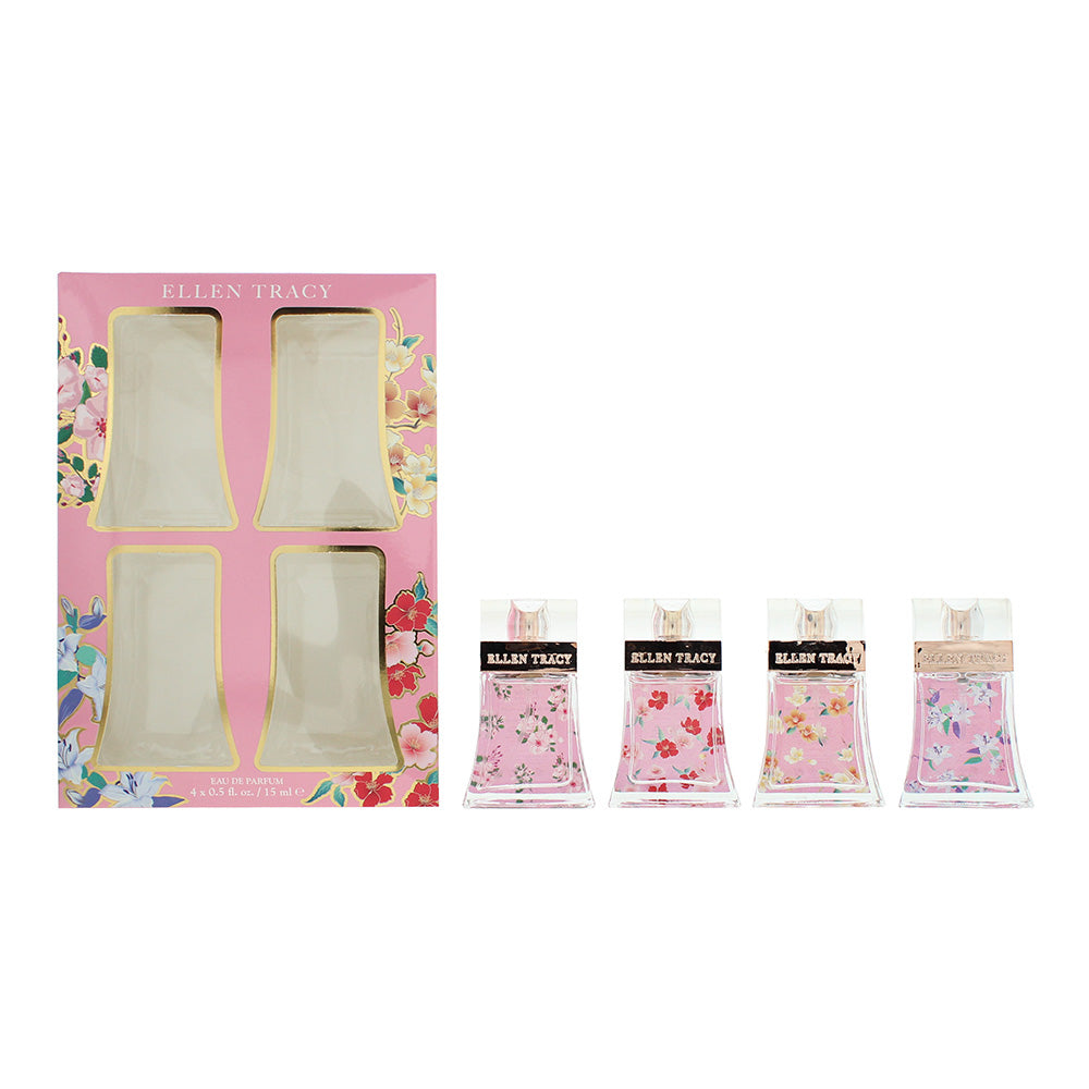 Ellen Tracy Classic Florals Pink Coffret 4 Piece Gift Set: Eau de Parfum 4 x 15m
