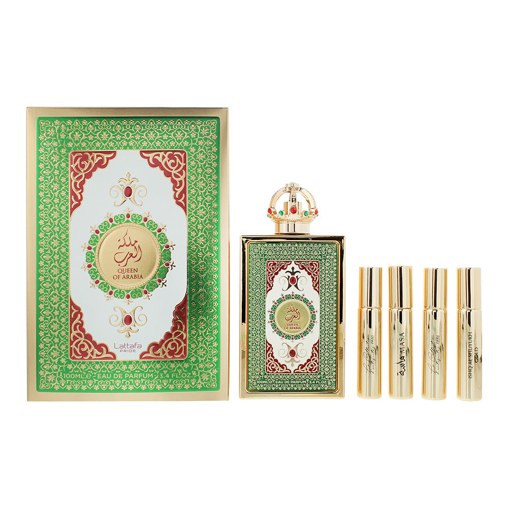 Lattafa Pride Queen Of Arabia 5 Piece Gift Set: Eau de Parfum 100ml - Eau de Par