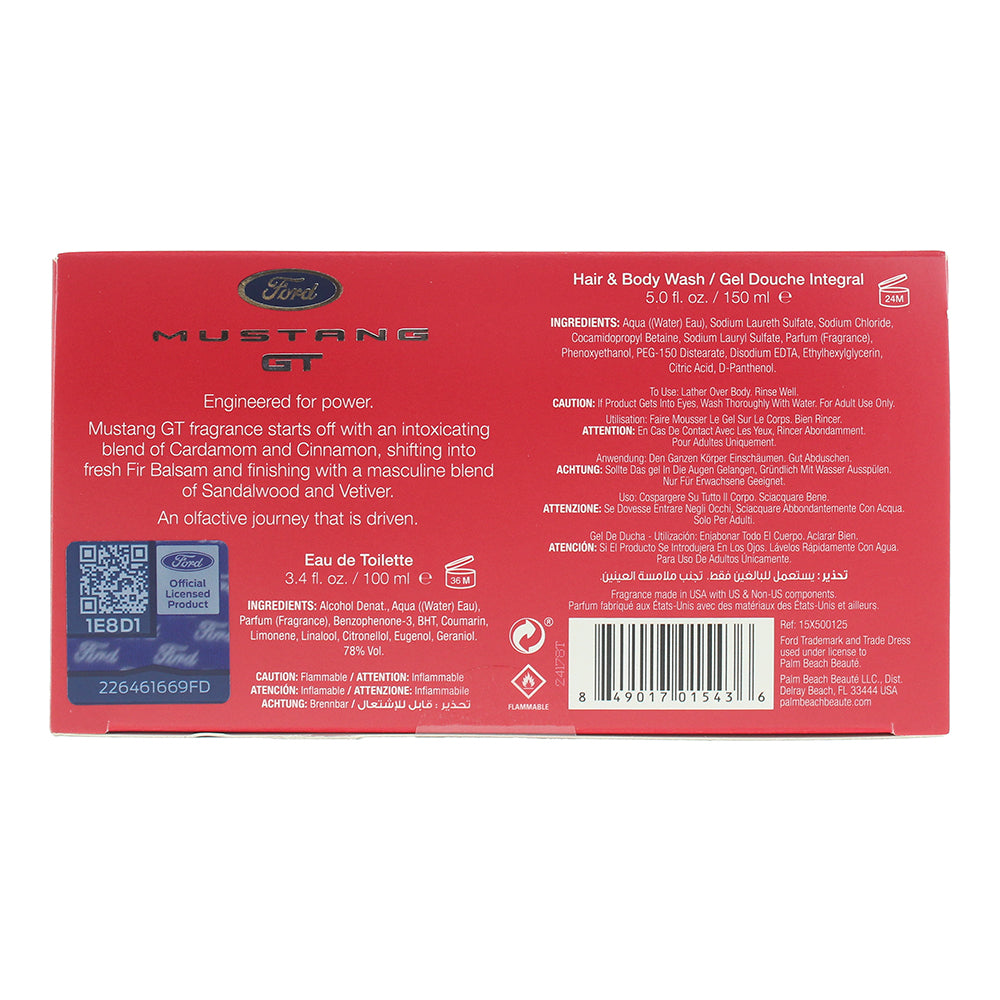 Mustang GT Photobox 2 Piece Gift Set: Eau de Toilette 100ml - Hair & Body Wash 1