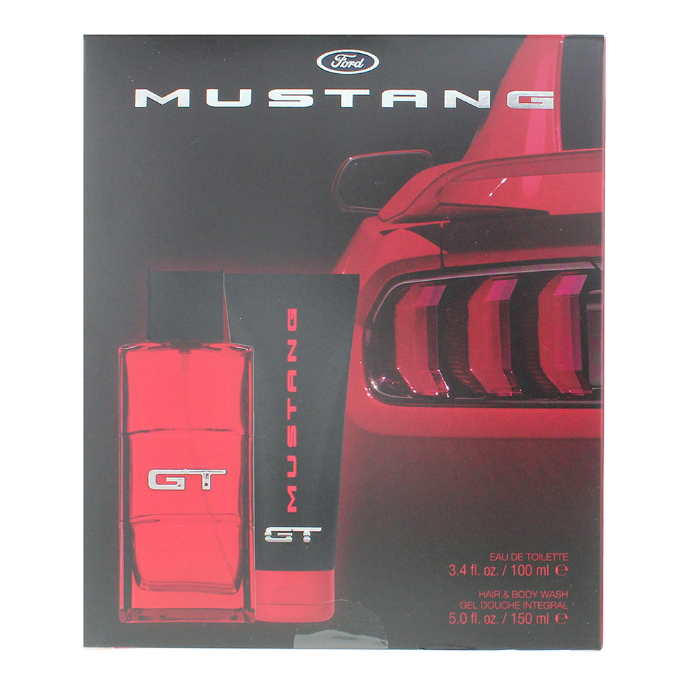 Mustang GT Photobox 2 Piece Gift Set: Eau de Toilette 100ml - Hair & Body Wash 1 - Box