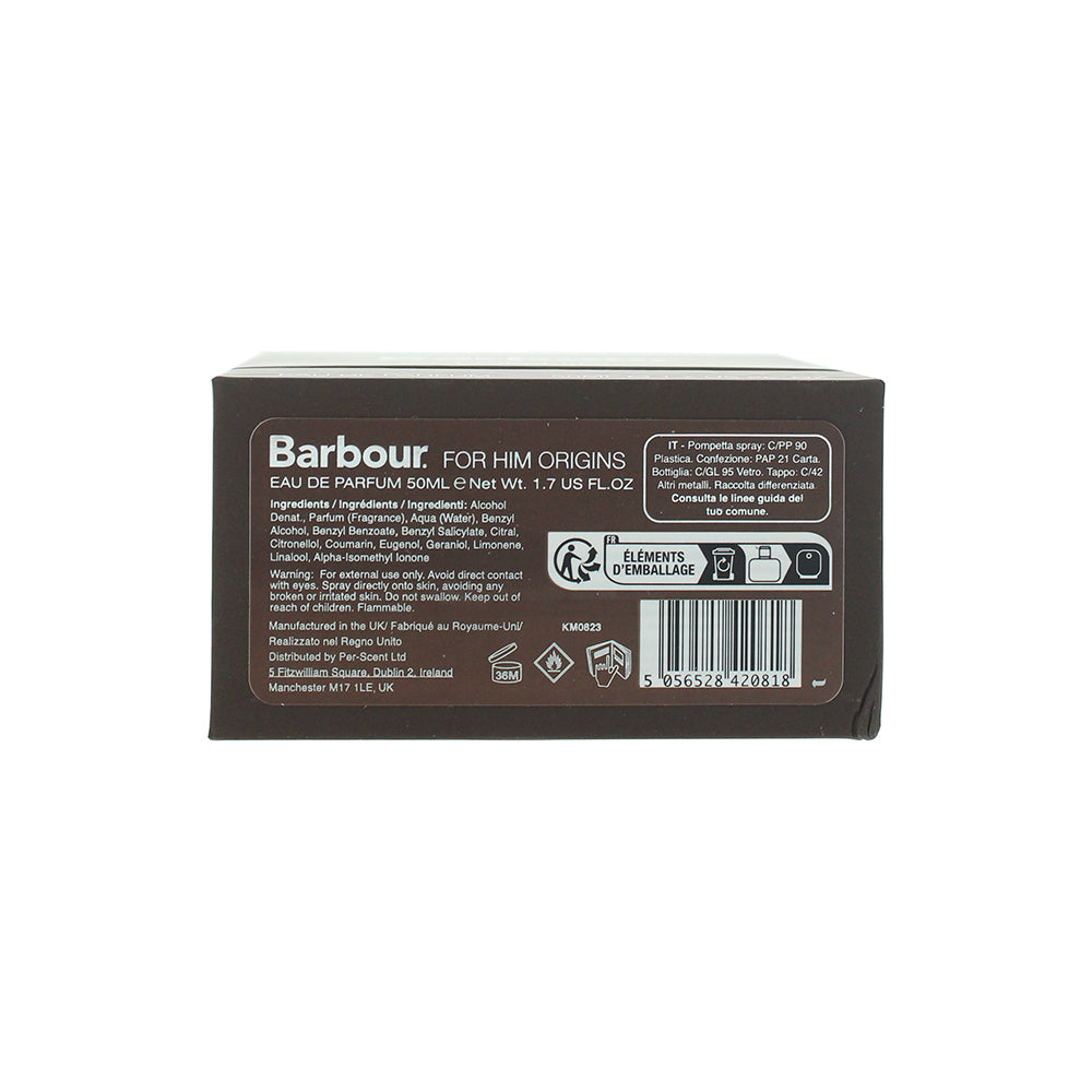 Barbour Origins For Him Eau de Parfum 50ml