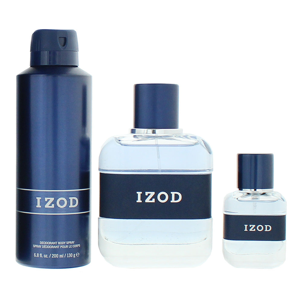 Izod New Classic 3 Piece Gift Set: Eau de Toilette 100ml - Eau de Toilette Trave - Product