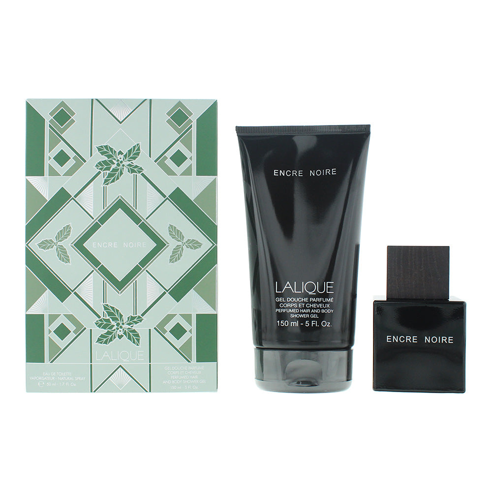 Lalique Encre Noire 2 Piece Gift Set: Eau de Toilette 50ml - Shower Gel 150ml