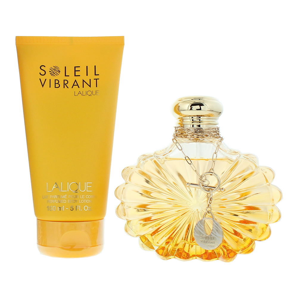 Lalique Soleil Vibrant 2 Piece Gift Set: Eau de Parfum 100ml - Body Lotion 150ml - Product