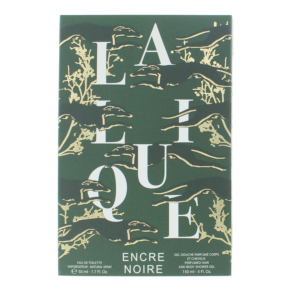 Lalique Encre Noire 2 Piece Gift Set: Eau de Toilette 50ml - Shower Gel 150ml - Box