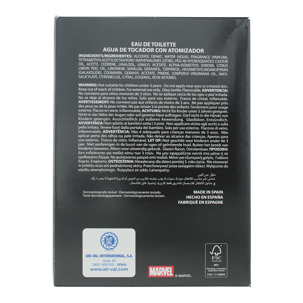 Marvel Spider-Man Black Eau de Toilette 100ml - Ingredients