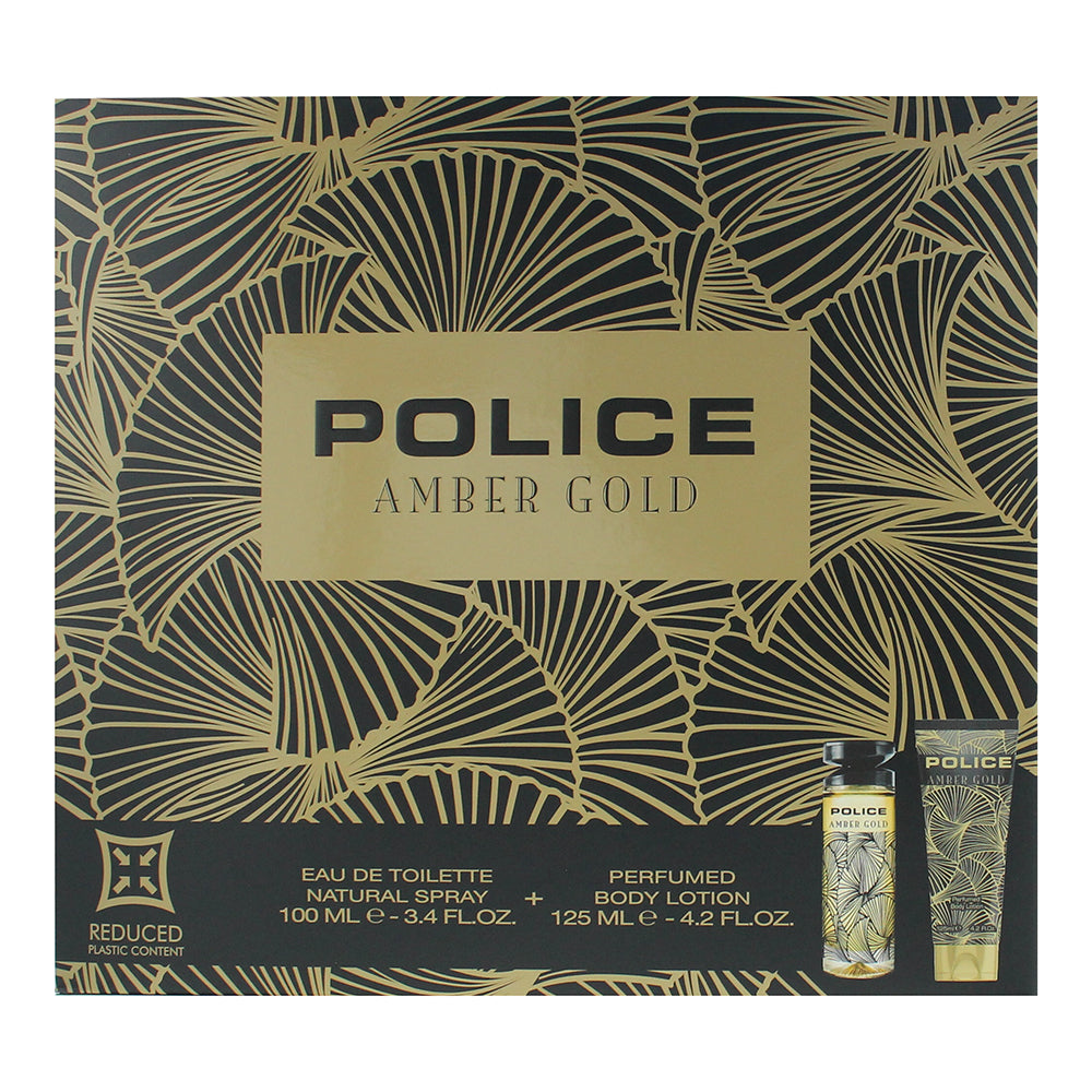 Police Amber Gold Women 2 Piece Gift Set: Eau de Toilette 100ml + Body Lotion 12 - Box