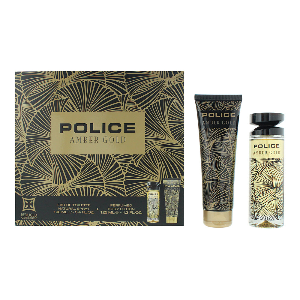 Police Amber Gold Women 2 Piece Gift Set: Eau de Toilette 100ml + Body Lotion 125ml