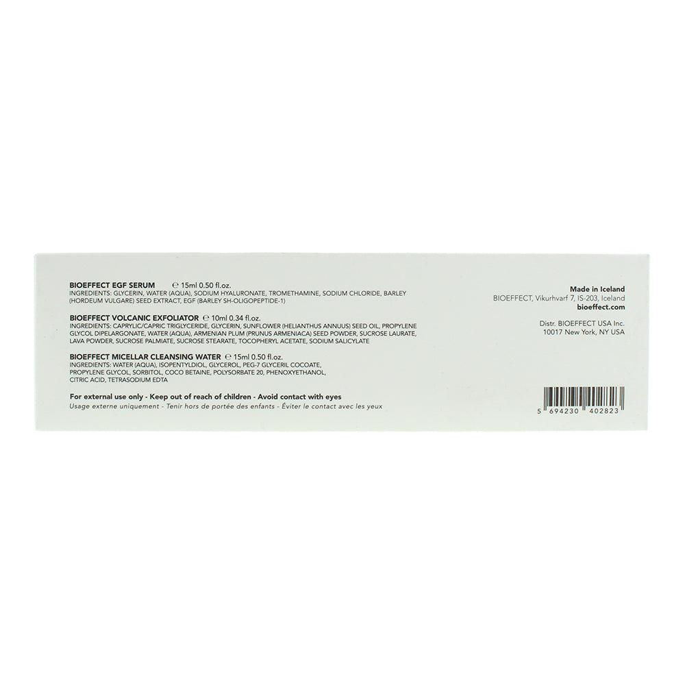 Bioeffect EGF 3 Piece Gift Set: Serum 15ml - Cleansing Water 15ml - Exfoliator 1