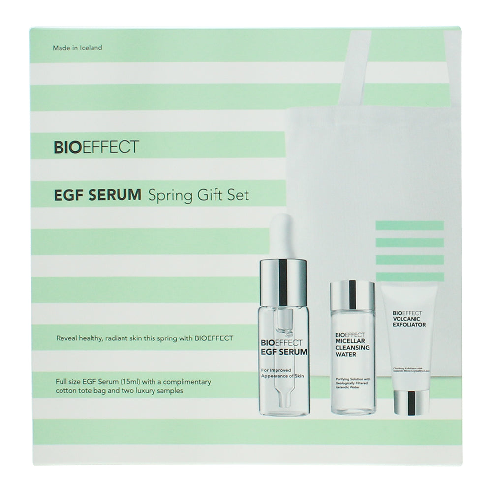 Bioeffect EGF 3 Piece Gift Set: Serum 15ml - Cleansing Water 15ml - Exfoliator 1 - Box