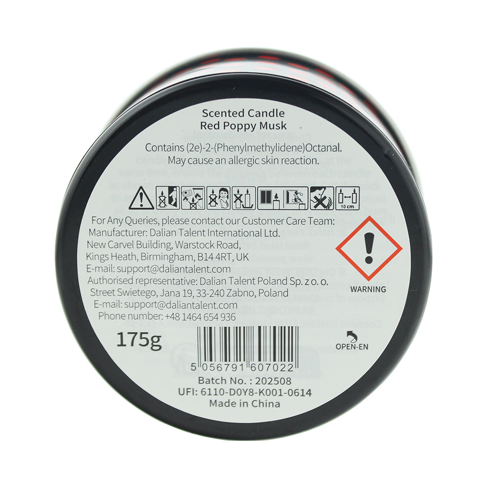 Disney Minnie Mouse Red Poppy Musk Scented Candle 175g - Ingredients