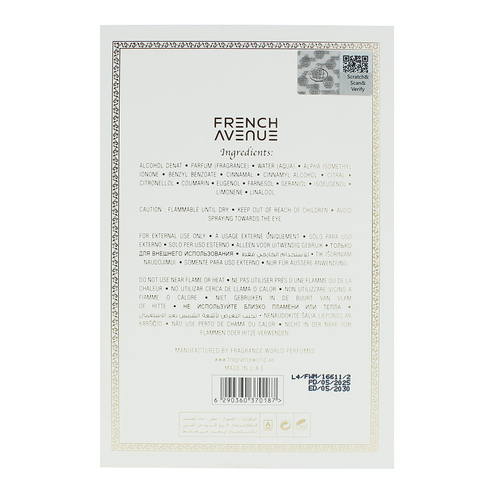 French Avenue Essence De Blanc Eau de Parfum 100ml