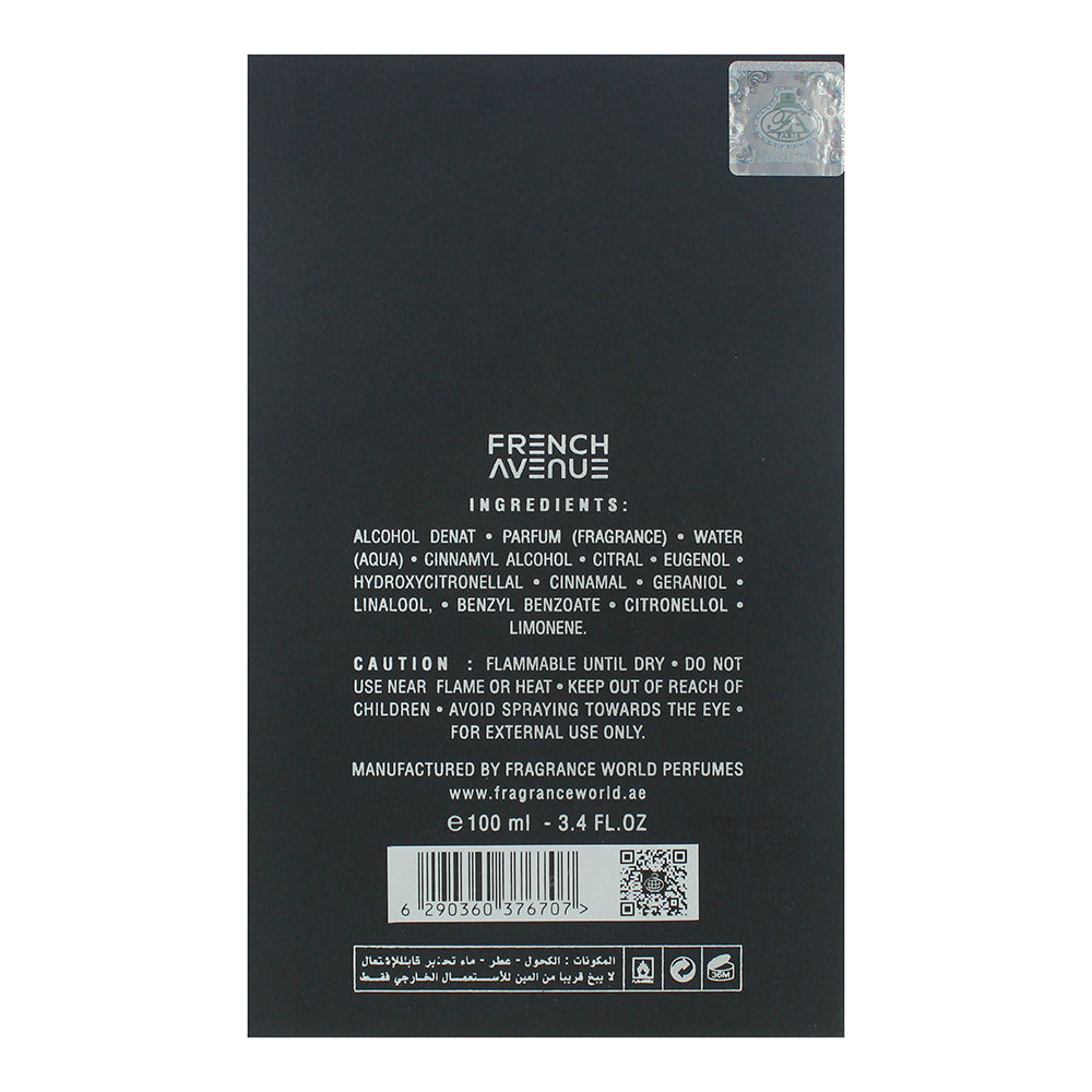 French Avenue Pinnace Noir Eau de Parfum 100ml - Ingredients