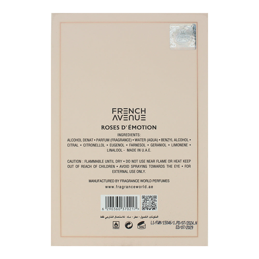 French Avenue Roses D'Emotion Eau de Parfum 100ml