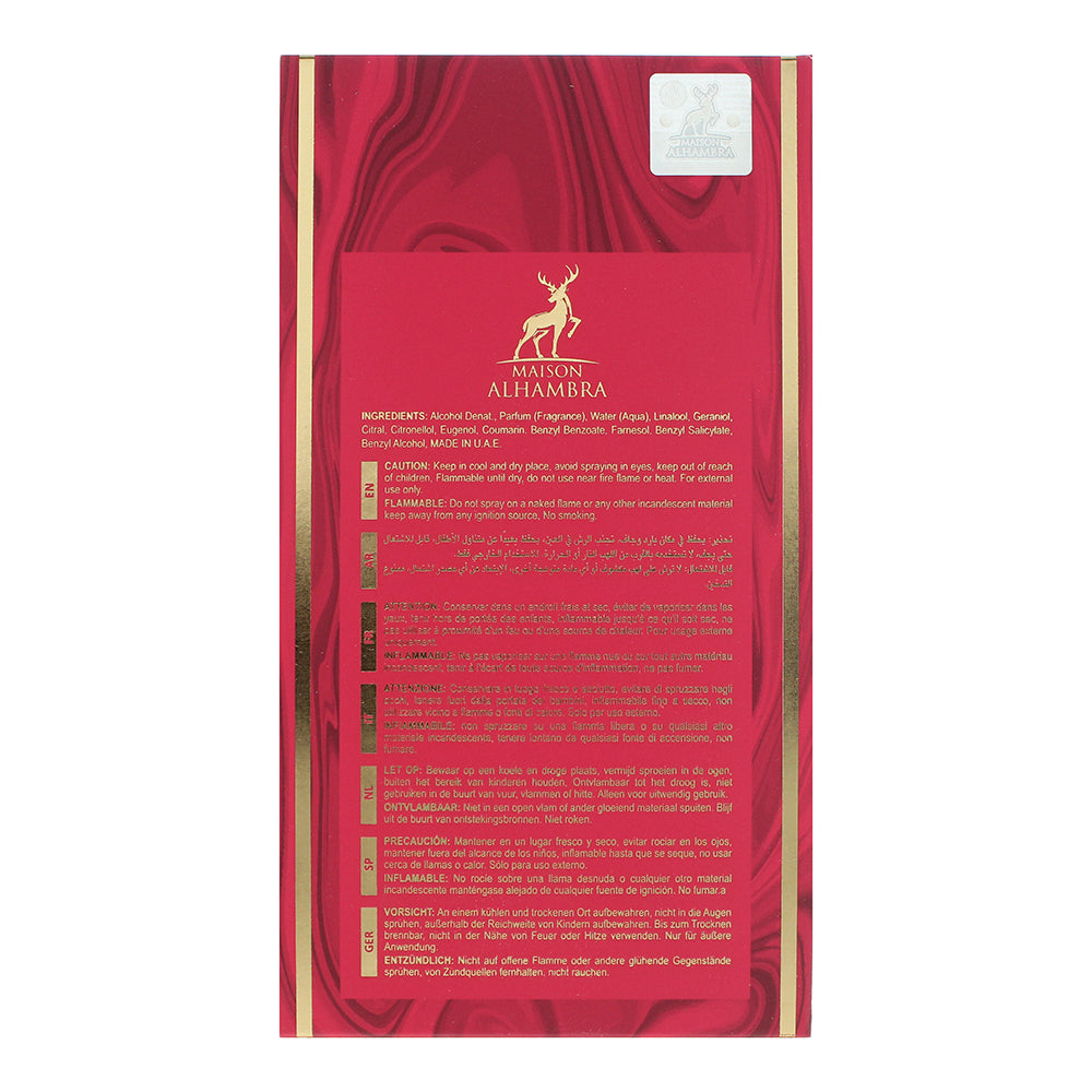Maison Alhambra Sceptre Desert Eau de Parfum 100ml - Ingredients