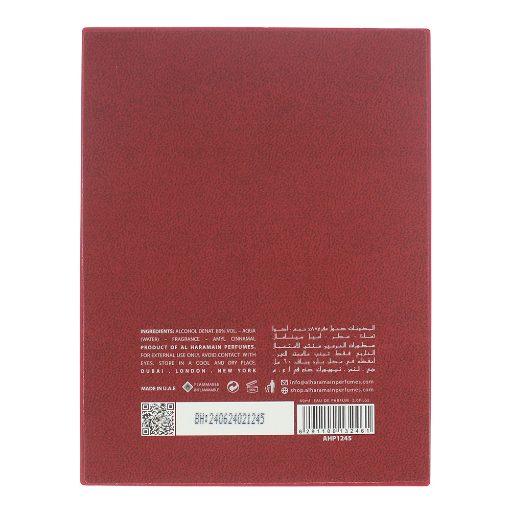 Al Haramain Amber Oud Rouge Eau de Parfum 60ml - Ingredients