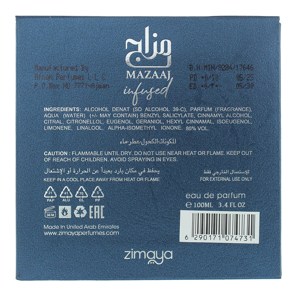 Zimaya Mazaaj Infused Eau de Parfum 100ml
