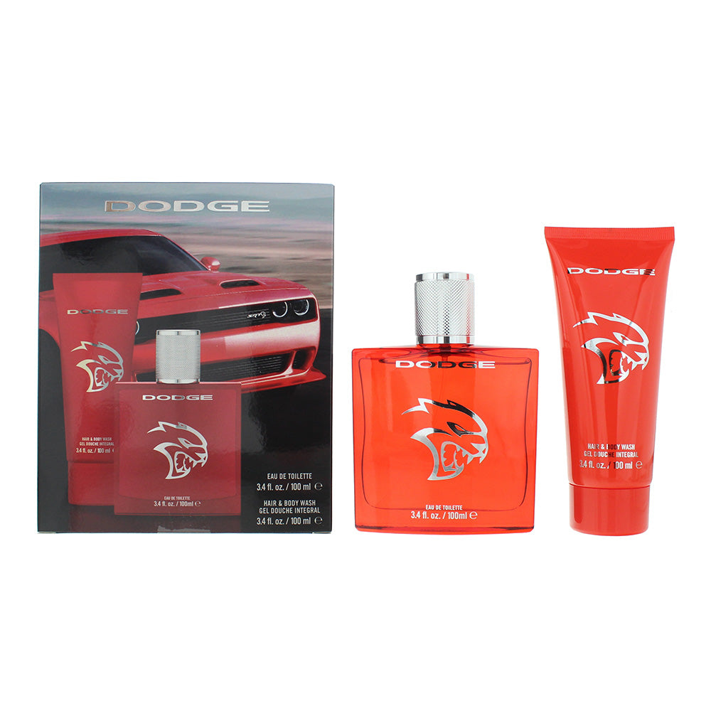 Dodge Legacy Hellcat SRT 2 Piece Gift Set: Eau de Toilette 100ml - Hair & Body W