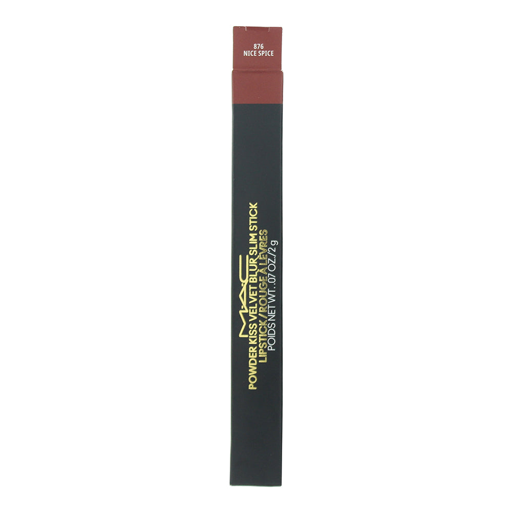 MAC Powder Kiss Velvet Blur Slim Stick 876 Nice Spice Lipstick 2g - Box