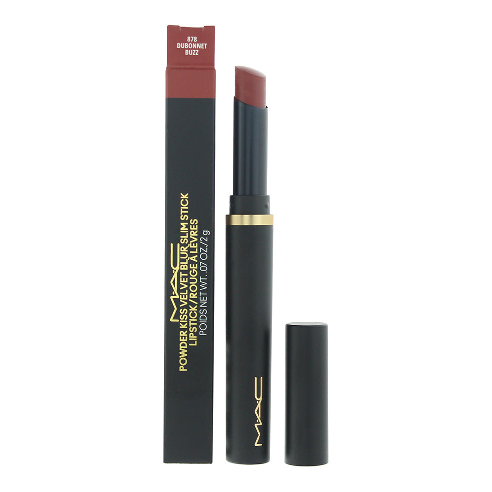 MAC Powder Kiss Velvet Blur Slim Stick 878 Dubonnet Buzz Lipstick 2g