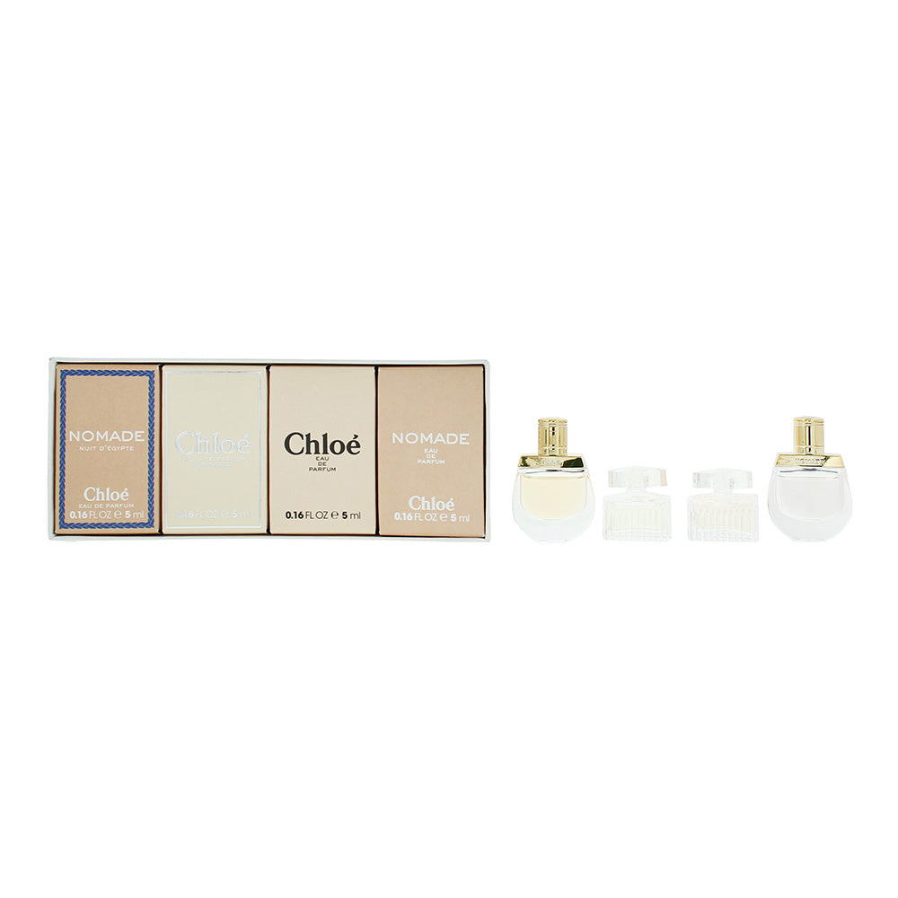 Chloé 4 Piece Gift Set: Nomade Nuit D'Egypte 5ml, Chloe L'eau De Parfum Lumineus