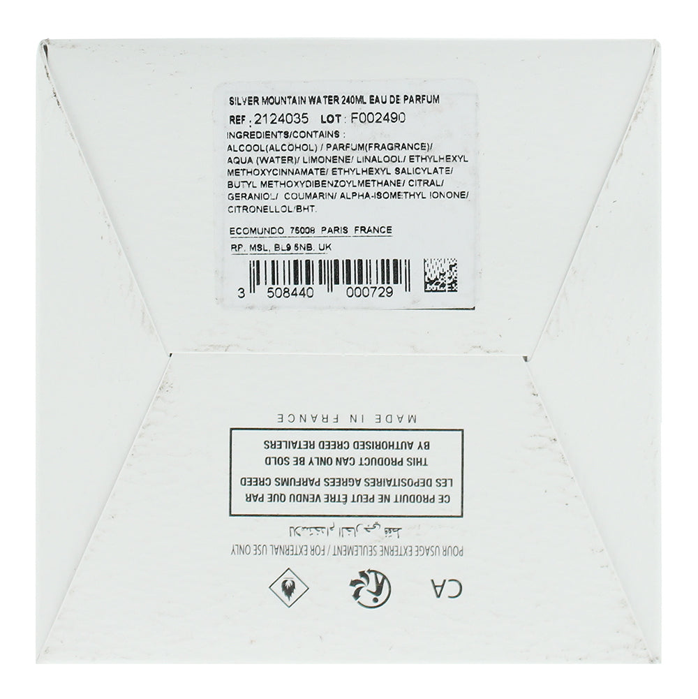 Creed Silver Mountain Water Eau de Parfum 250ml - Ingredients