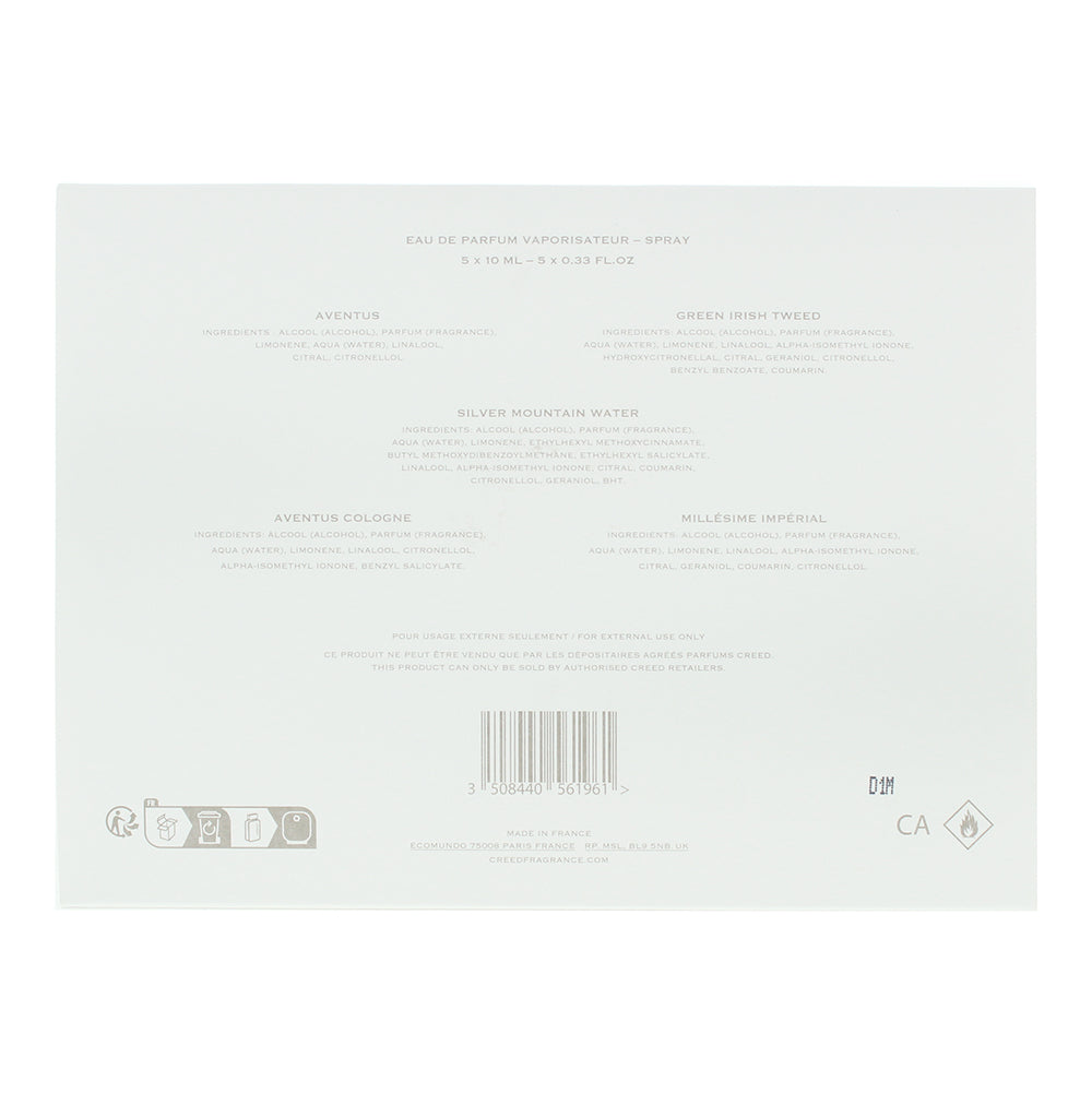 Creed 5 Piece Gift Set: Aventus Eau de Parfum 10ml - Green Irish Twe Eau de Parf