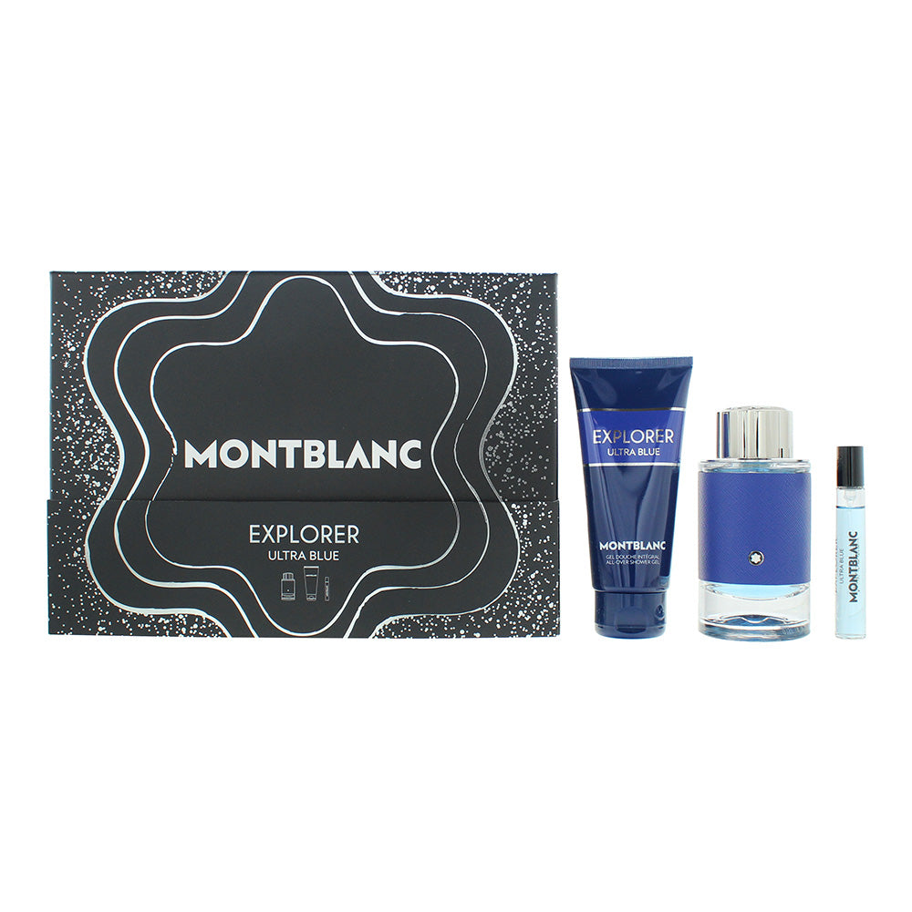 Montblanc Explorer Ultra Blue 3 Piece Gift Set: Eau de Parfum 100ml - Eau de Parfum 7.5ml - Shower G