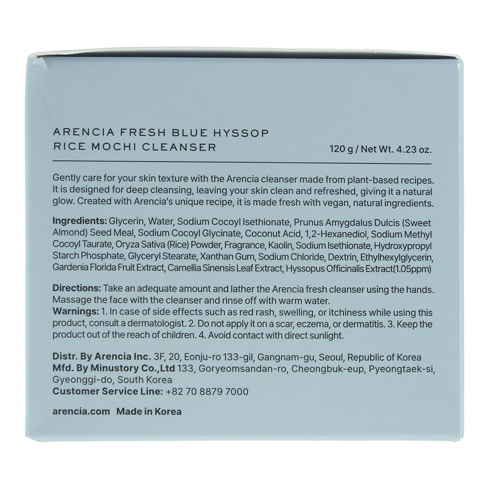 Arencia Fresh Blue Hyssop Mochi Cleanser 120g