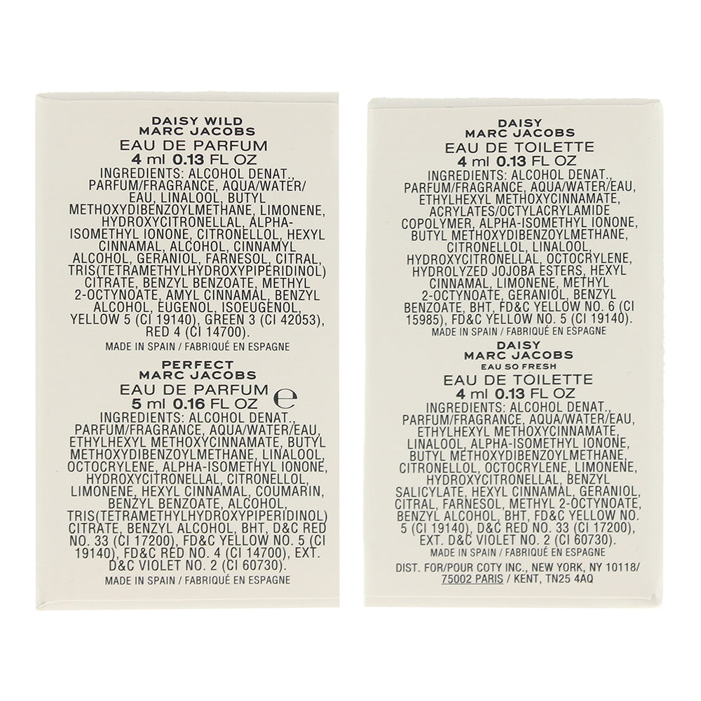 Marc Jacobs 4 Piece Gift Set: Daisy Wild Eau de Parfum 4ml - Perfect Eau de Parf