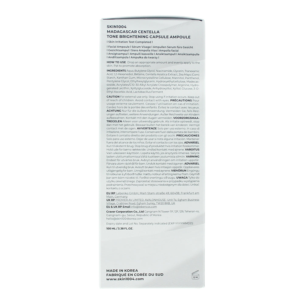 Skin1004 Madagascar Centella Tone Brightening Capsule Ampoule 100ml