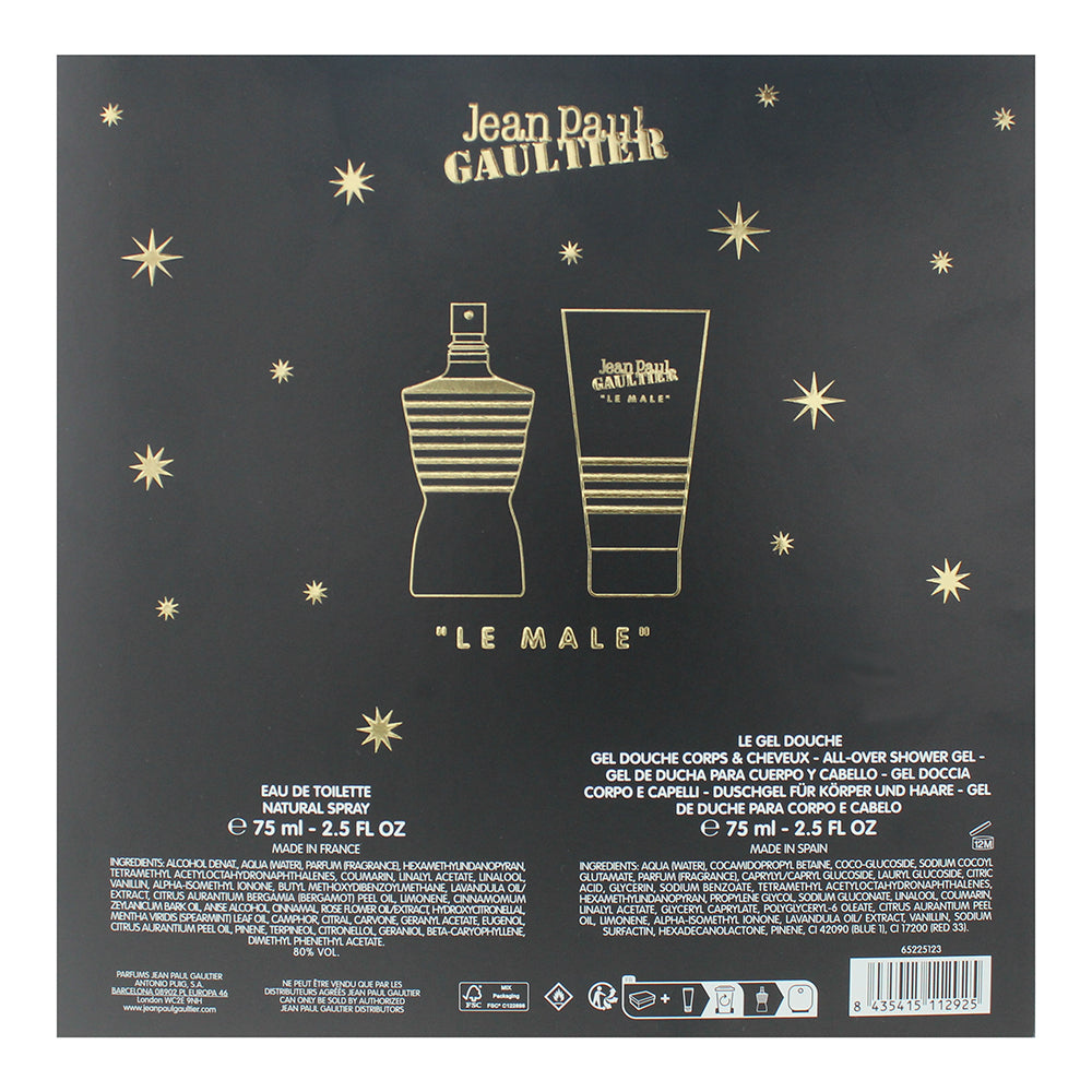 Jean Paul Gaultier Le Male 2 Piece Gift Set: Eau de Toilette 75ml - Shower Gel 7