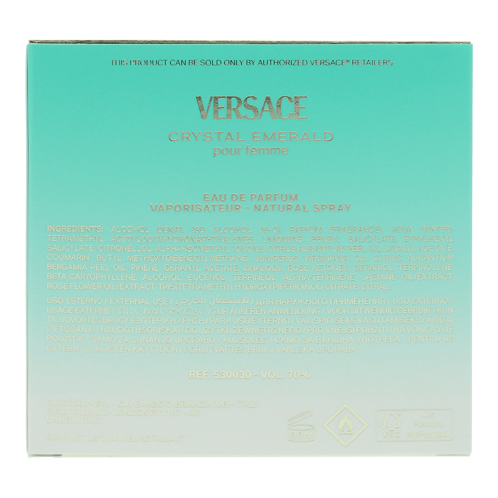 Versace Crystal Emerald Eau de Parfum 50ml - Ingredients