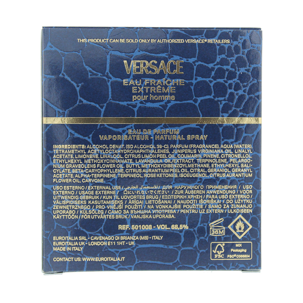 Versace Eau Fraiche Extreme Eau de Parfum 50ml - Ingredients
