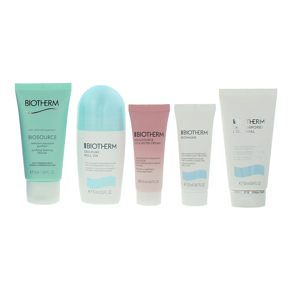 Biotherm Aquasource 5 Piece Gift Set: Deodorant Roll-On 75ml - Cleanser 50ml - H - Product