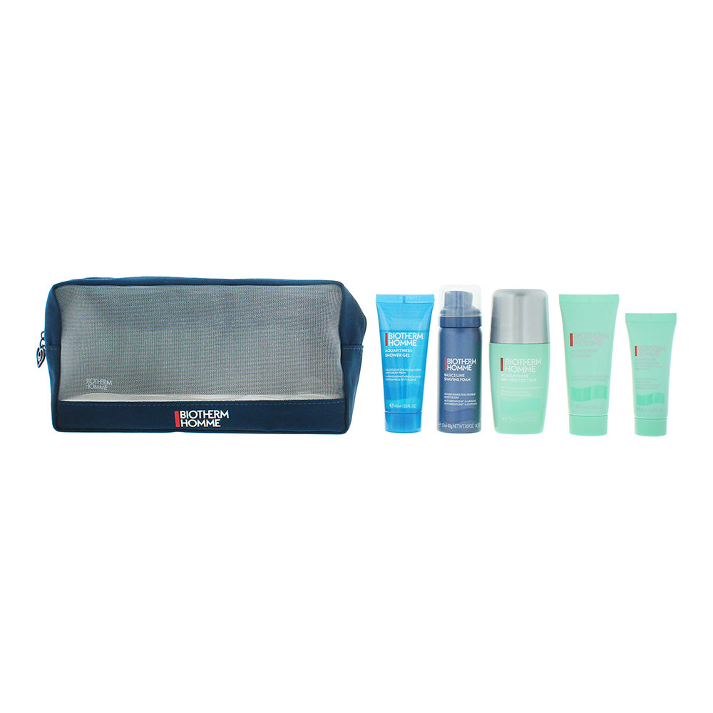 Biotherm Homme Aquapower 5 Piece Gift Set: Deodorant Roll-On 75ml - Cleanser 40m
