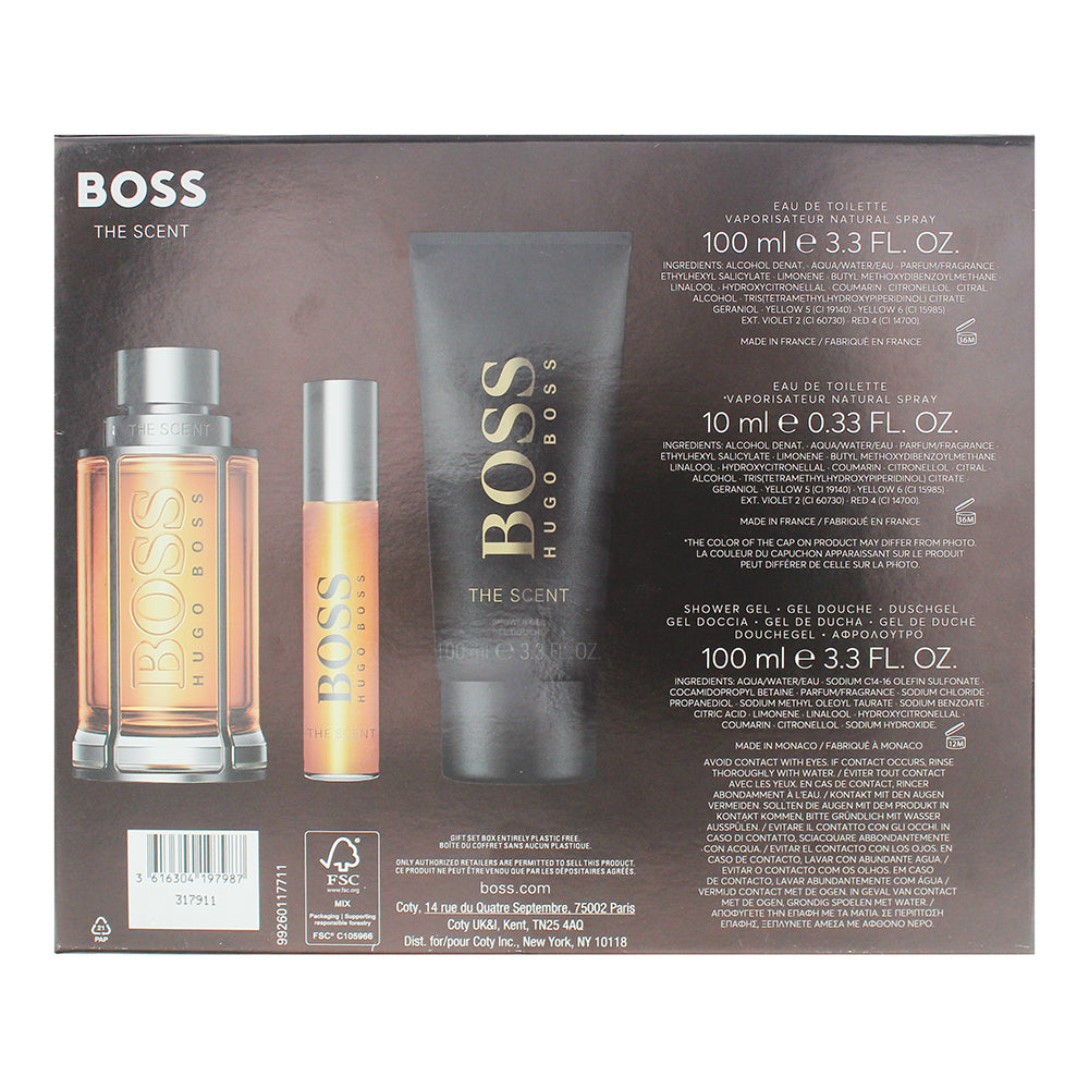 Hugo Boss The Scent For Men 3 Piece Gift Set: Eau de Toilette 100ml - Eau de Toi