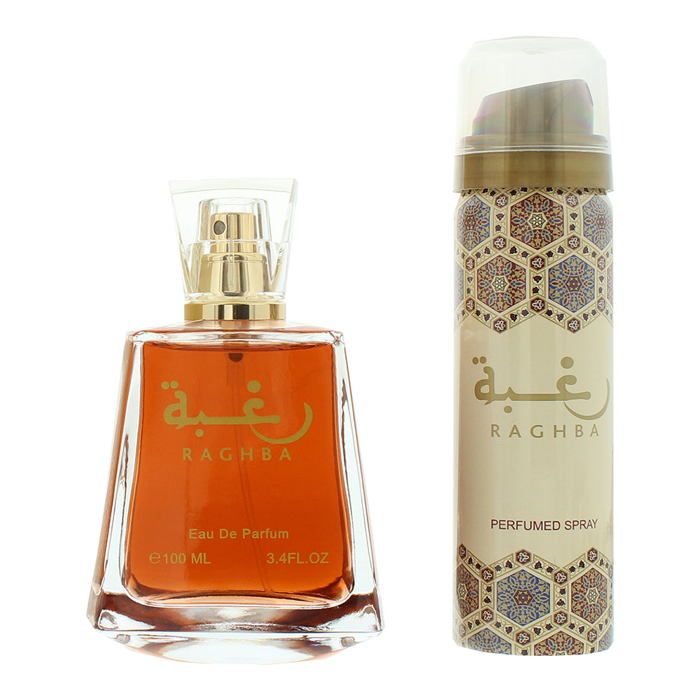 Lattafa Raghba 2 Piece Gift Set: Eau de Parfum 100ml - Deodorant Spray 50ml - Product