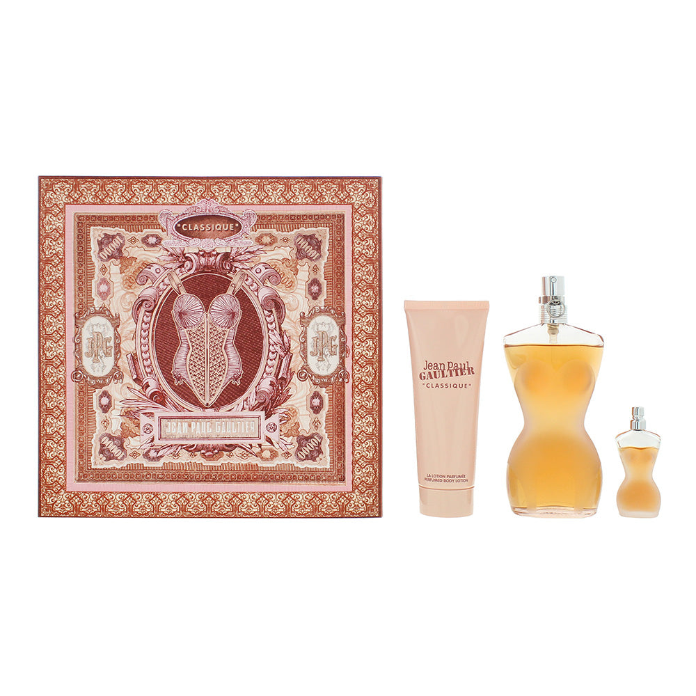 Jean Paul Gaultier Classique 3 Piece Gift Set: Eau de Toilette 100ml - Eau de To