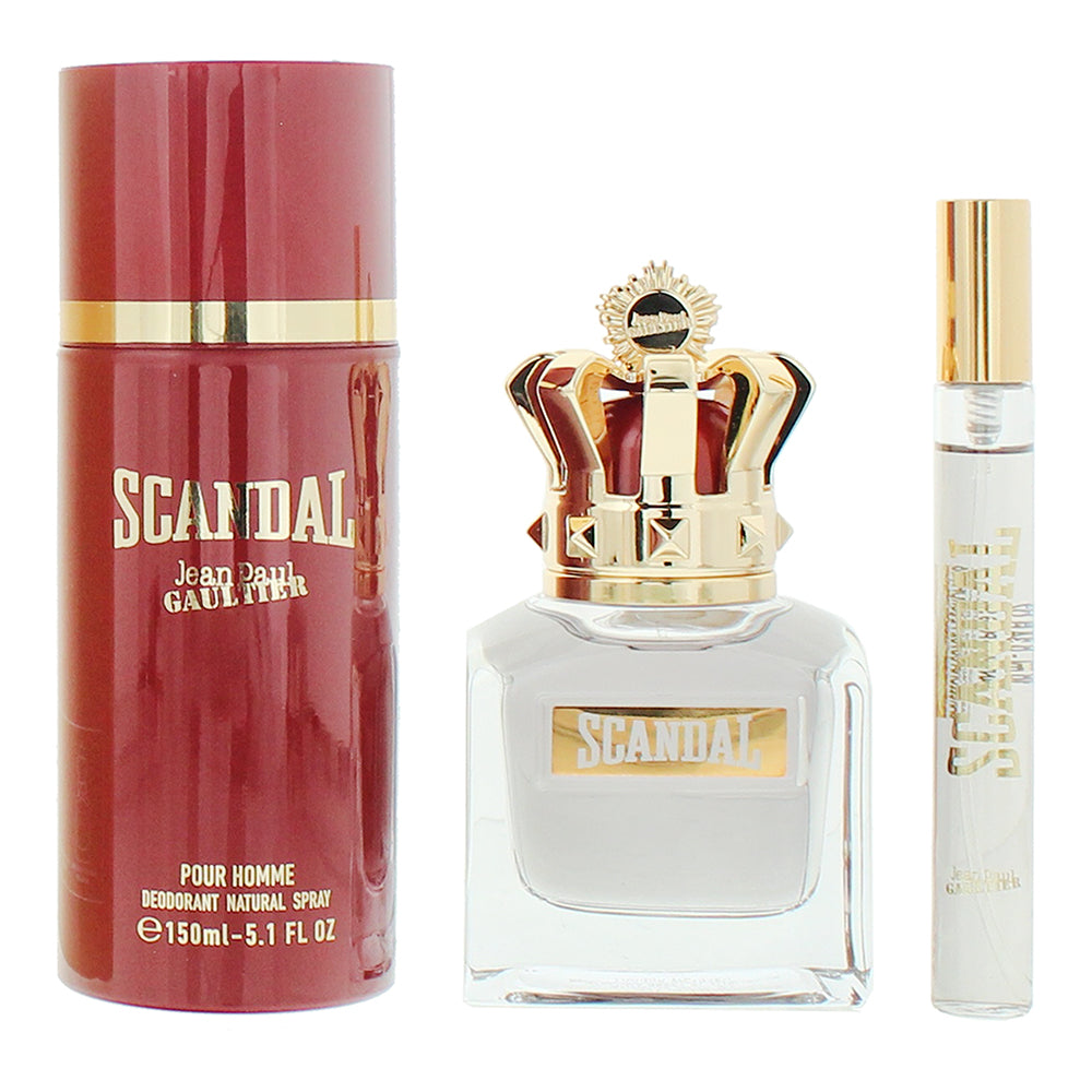 Jean Paul Gaultier Scandal Pour Homme 3 Piece Gift Set: Eau de Toilette 50ml - E - Product