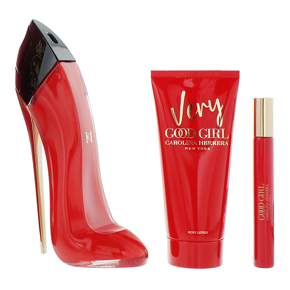 Carolina Herrera Very Good Girl 3 Piece Gift Set: Eau de Parfum 80ml - Eau de Pa - Product