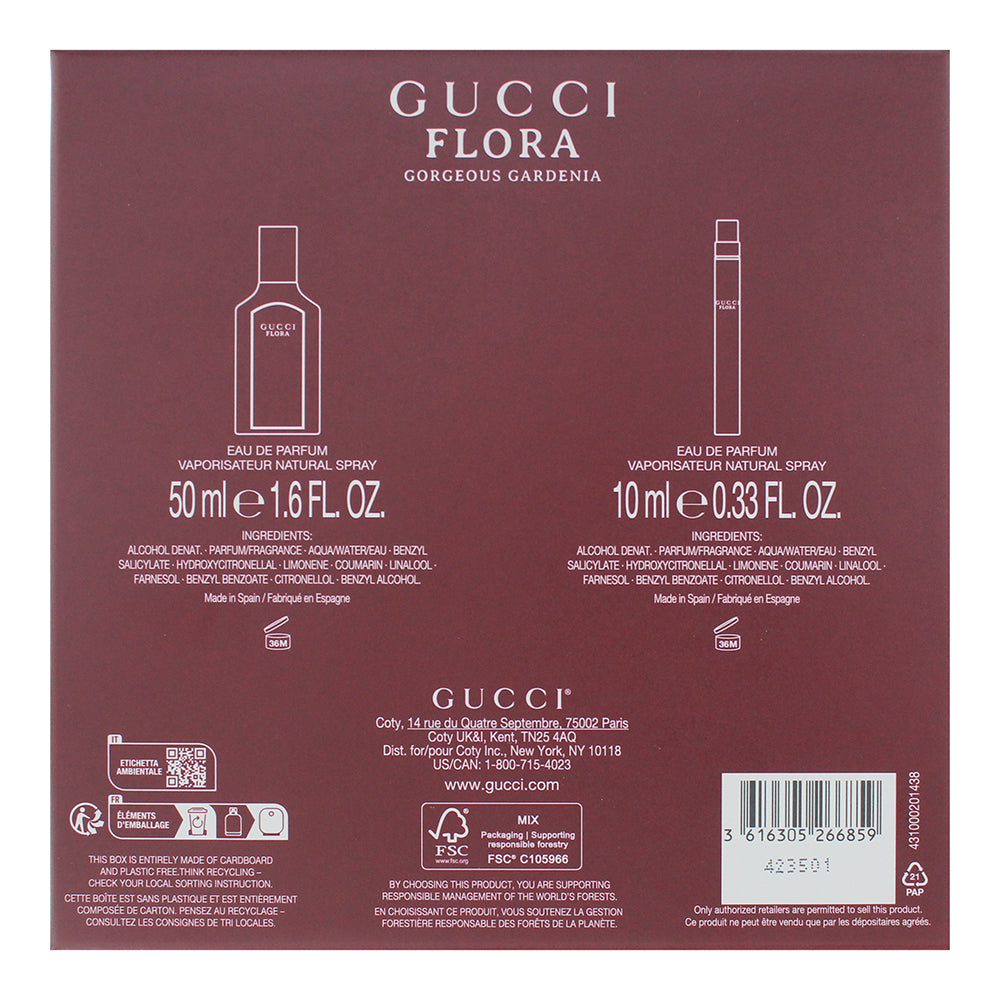 Gucci Flora Gorgeous Gardenia 2 Piece Gift Set: Eau de Parfum 50ml - Eau de Parf