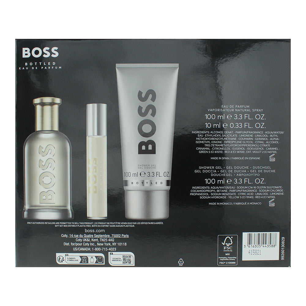 Hugo Boss Bottled 3 Piece Gift Set: Eau de Parfum 100ml - Eau de Parfum 10ml - S - Ingredients