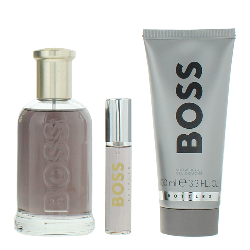 Hugo Boss Bottled 3 Piece Gift Set: Eau de Parfum 100ml - Eau de Parfum 10ml - S - Product