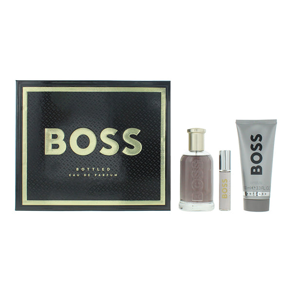 Hugo Boss Bottled 3 Piece Gift Set: Eau de Parfum 100ml - Eau de Parfum 10ml - S