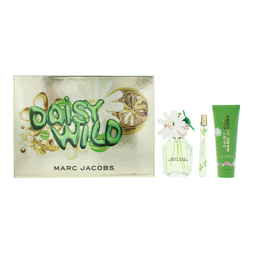 Marc Jacobs Daisy Wild 3 Piece Gift Set: Eau de Parfum 100ml - Eau de Parfum 10m