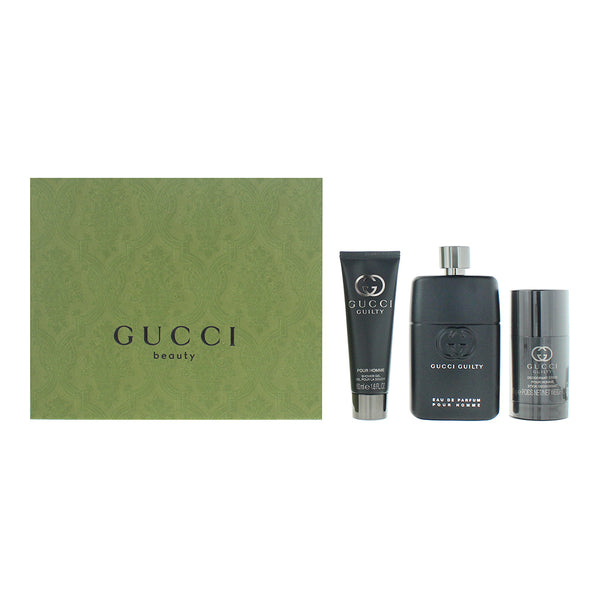 Gucci Guilty Pour Homme 3 Piece Gift Set: Eau de Parfum 90ml - Deodorant Stick 7