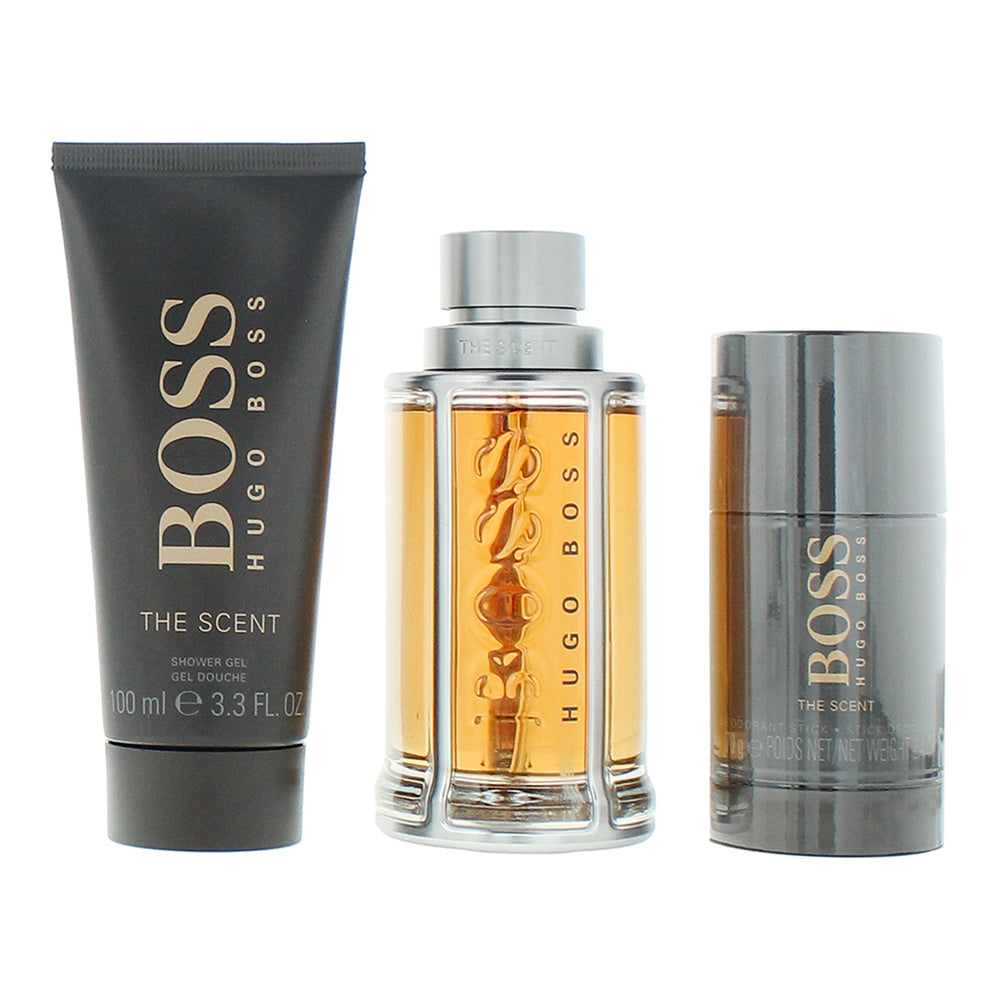 Hugo Boss The Scent 3 Piece Gift Set: Eau de Toilette 100ml - Shower Gel 100ml - - Product